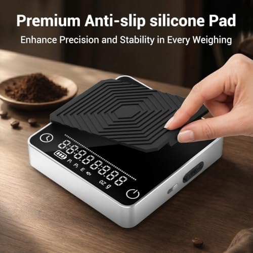 Mini Coffee Scale with Timer, 0.1g/2kg Rechargeable Espresso Scale, 4 Brewing - Image 6