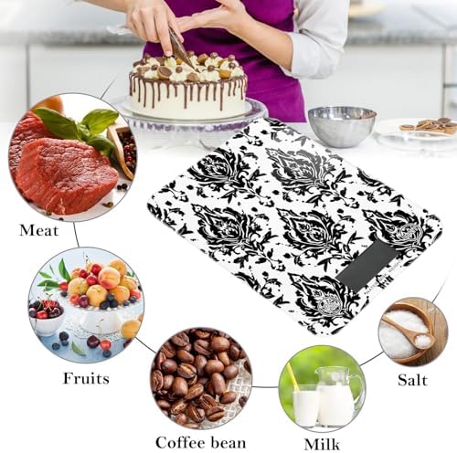 Black Damascus Pattern Food Kitchen Scale Digital Weight Grams and Ounces Smart - Image 5