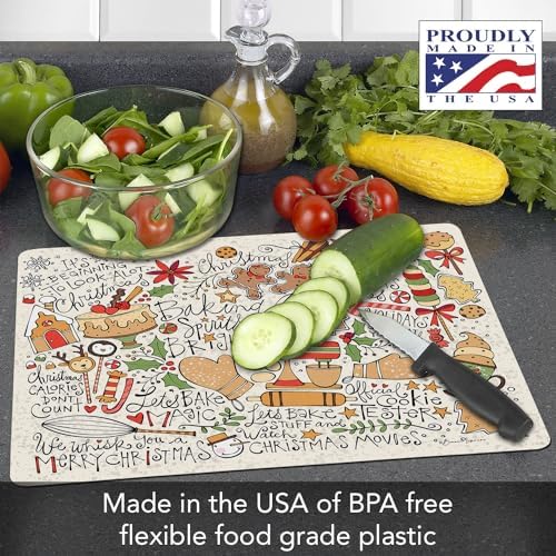 Cut N' Funnel Christmas Toss Designer Flexible Cutting Board Mat - Image 2