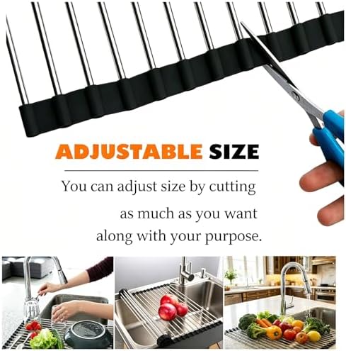 Ahyuan Roll up Dish Drying Rack Over The Sink Kitchen Roll up Sink Drying Rack - Image 5