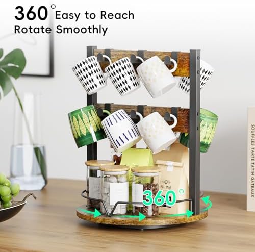KLM Wood Coffee Mug Holder, Mug Display Organizer - Image 2
