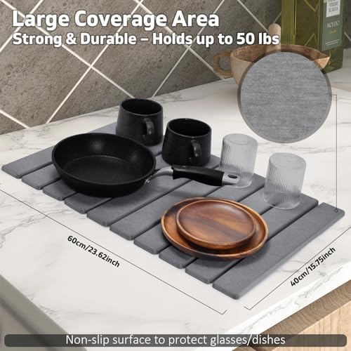 2 PCS Large Stone Dish Drying Mat - Image 4