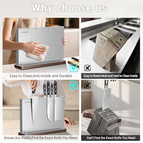 4PSC Knife Block Set With Magnetic Knife Block Holder, Ultra-Sharp Japanese - Image 4