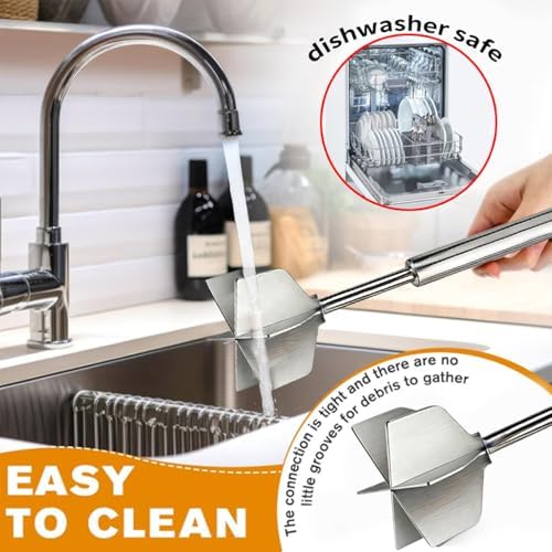 Meat Masher, 304 Stainless Steel 6 Blade Ground Beef Chopper Tool - Image 5