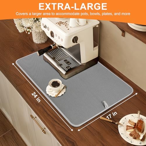 Dish Drying Mat 24 x 17 in, Large Microfiber Drying Mats - Image 3