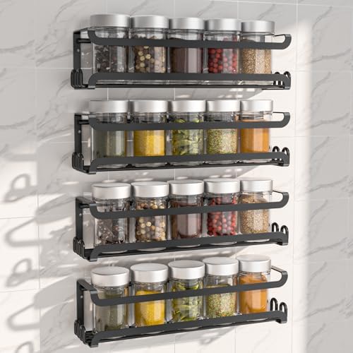 LUCYCAZ 4 Pack Wall Mounted Spice Rack - Image 2