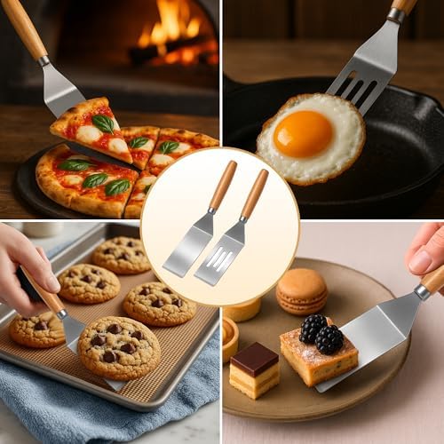 Stainless Steel Mini Spatula, Wooden Handle Small Spatula - Image 4