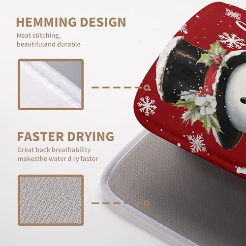 Snowman Christmas Dish Drying Mat Winter Drying Mats - Image 4
