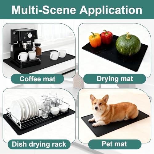 Silicone Coffee Mat 24 x 16 in Classic Black - Image 5