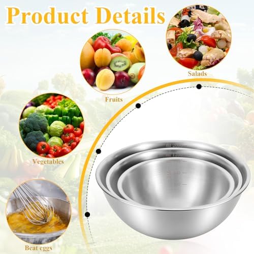 3 Packs Stainless Steel Mixing Bowls - Image 3