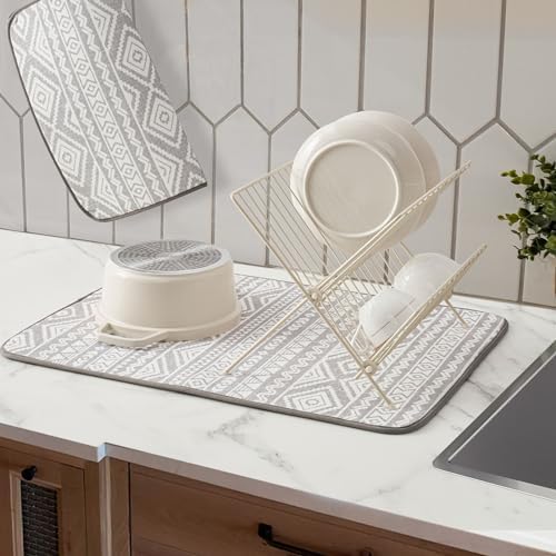 FRESHMINT Dish Drying Mats 2 Pack, Global Bohemian - Image 5