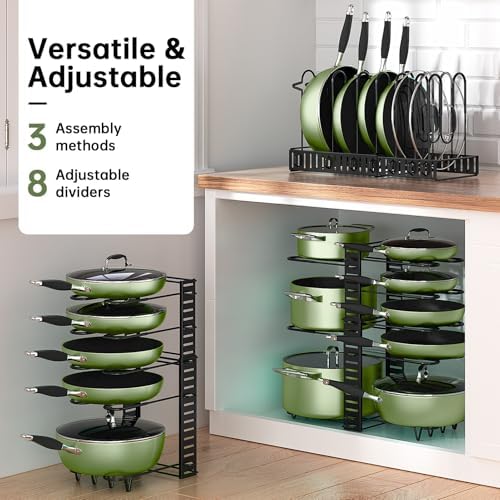 MUDEELA 8-Tier Adjustable Pots and Pans Organizer Rack under Cabinet - Image 2
