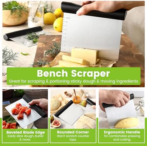 Spring Chef Stainless Steel Dough Blender & Bench Scraper Set - Image 3