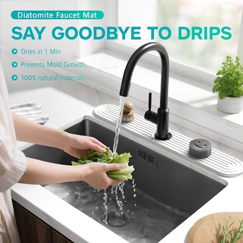 Stone Faucet Mat for Kitchen Sink – Diatomite Fast-Drying Stone Tray, Faucet - Image 5