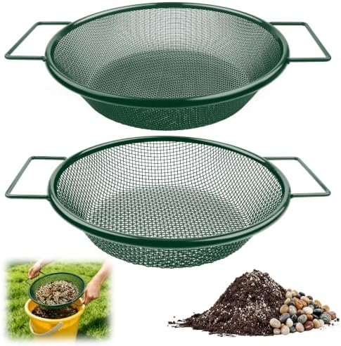 Mulctun 2Pcs Soil Sifter with Handles, Heavy Duty Dirt Sifter by Unknown