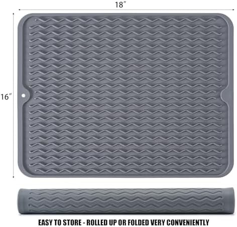 Silicone Dish Drying Mat, Non-Slip Easy Clean Sink Mat - Image 2