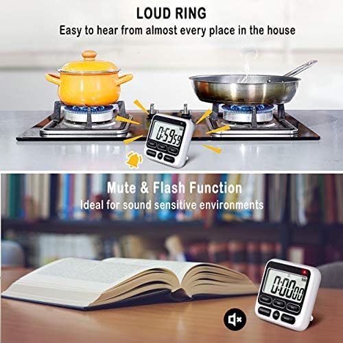 4-in-1 Digital Timer with Count Up/Down, Clock & Alarm, Ring & Silent Modes - Image 3