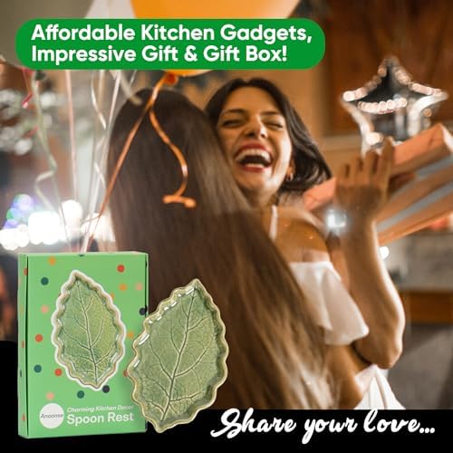 Ceramic Spoon Rest for Stove Top Cute Leaf Spoon Rest for Kitchen Counter - Image 6
