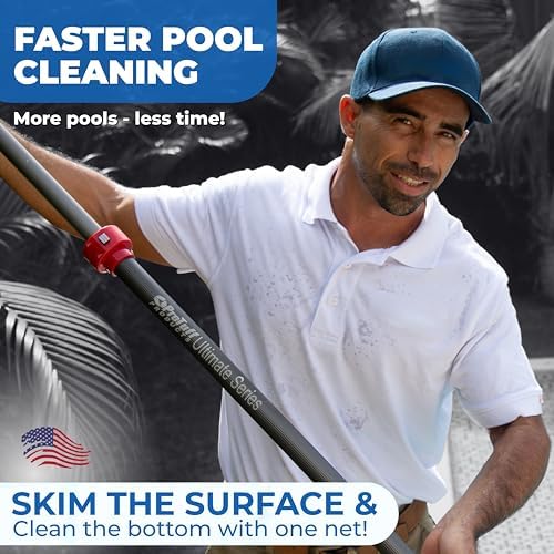 ProTuff 490 Promise 19.5in Pro Pool Leaf Rake Net, Deep Bag Skimmer - Image 4