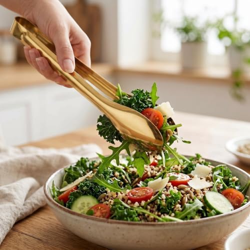 2 Pack Gold Polished Serving Tongs 9 Inch, 12 Inch - Image 5