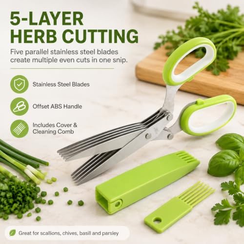 Stainless Steel Five Layer Vegetable Shears, 5 Layer Vegetable Shears，E-1PC - Image 2
