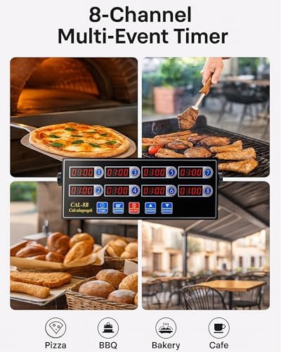 Commercial 8 Channels Digital Kitchen Timer, Calculagraph Fry Timer - Image 4