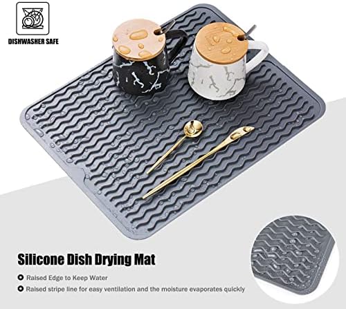 Silicone Dish Drying Mat, Non-Slip Easy Clean Sink Mat - Image 4