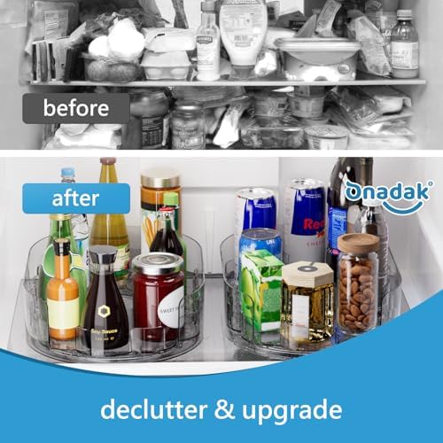 Lazy Susan Turntable Organiser for Fridge, 360°Rotating Spice Racks for Kitchen - Image 5