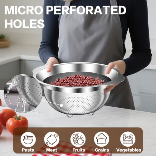 Large Strainers and Colanders, Big Stainless Steel Colanders - Image 4