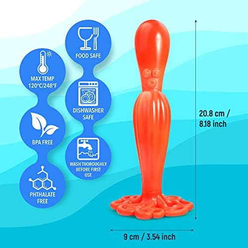 Red Kraken Octopus Themed Plastic Potato Masher - Image 6