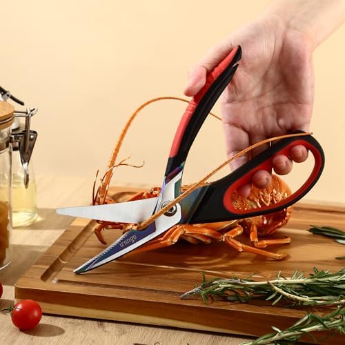 LIVINGO 9.5" Heavy Duty Kitchen Scissors Titanium Coated Poultry Shears - Image 7