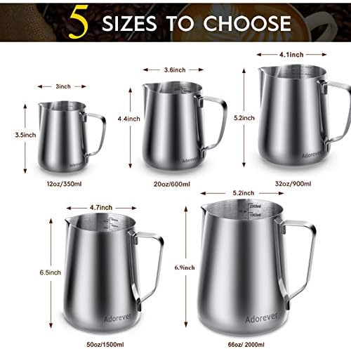 Milk Frothing Pitcher, 66oz Steaming Pitcher Stainless Steel Espresso Machine - Image 3