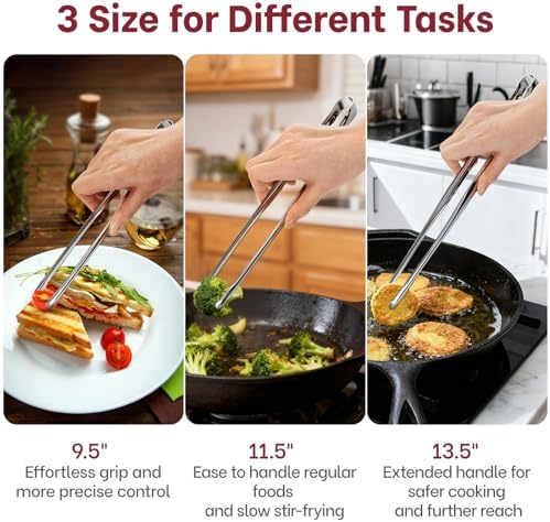 Precise Serrated Non-Slip Tips Cooking Tongs - Image 6