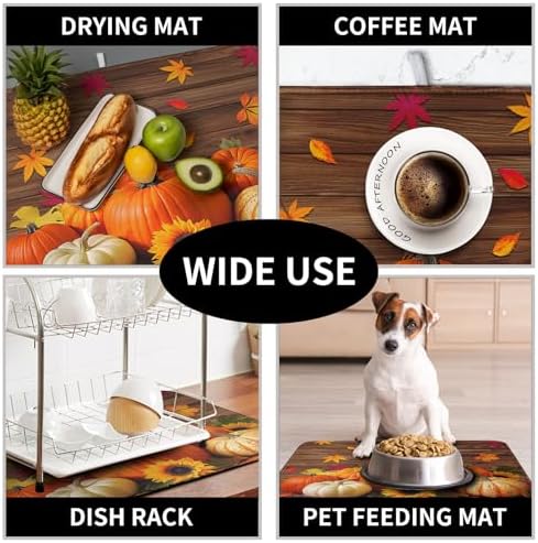 AutumnThanksgiving Pumpkin Dish Drying Mat - Image 7