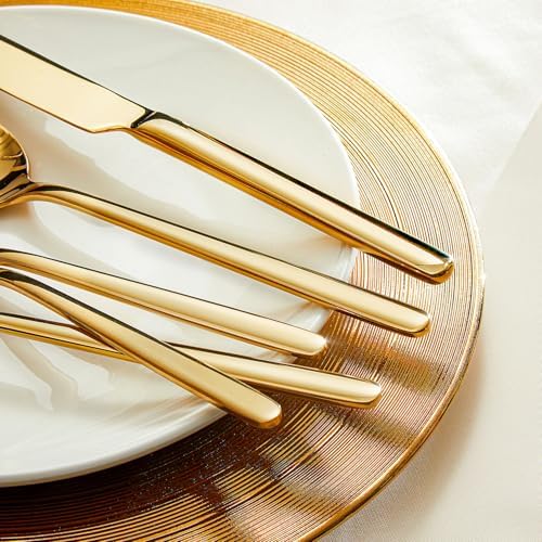 KINGSTONE Gold Silverware Set, 20 Piece Flatware Cutlery Set - Image 3