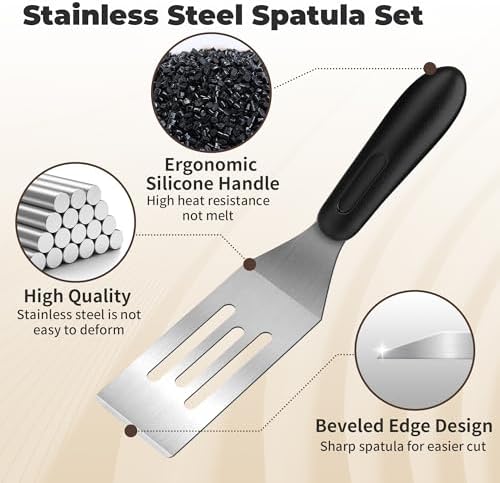 Stainless Steel Mini Spatula, Small Turners - Image 3