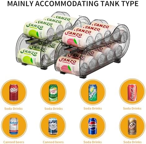 Drink Organizer for Fridge, Soda Can Organizer Dispenser for Refrigerator - Image 6