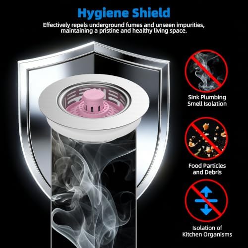 Hibbent 3 in 1 Kitchen Sink Drain Strainer, Metal Pop Up Stopper - Image 6
