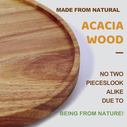 12-inch Acacia Wood Lazy Susan Organizers, Turntable - Image 2