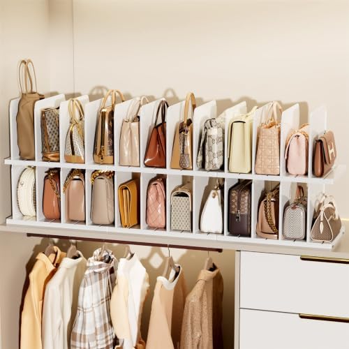 Stackable Purse Organizer for Closet Acrylic Shelf Divider, 4 Pack by MSHOMELYDIRECT