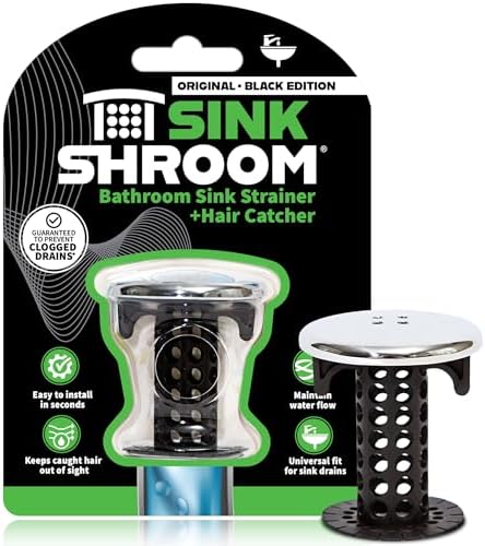 SinkShroom Chrome Edition Revolutionary Bathroom Sink Drain Protector Hair by ToiletShroom