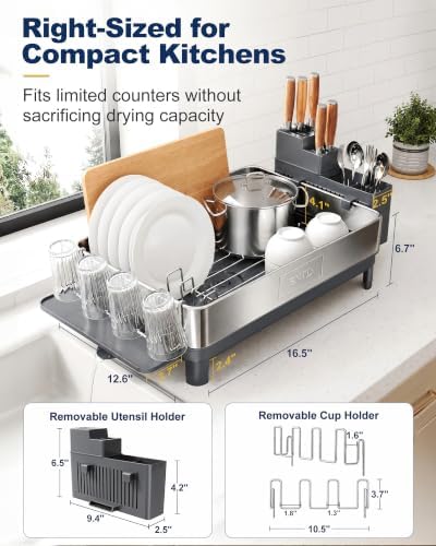 SNTD 304 Stainless Steel Dish Drying Rack - Image 2