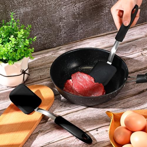 2Pcs Mini Silicone Cookie Brownie Spatula, Solid Flat - Image 7