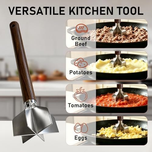 304 Stainless Steel Meat Chopper, 6 Blades - Image 5