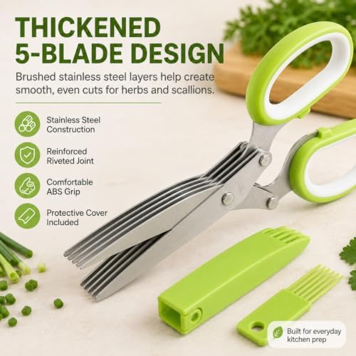 Stainless Steel Five Layer Vegetable Shears, 5 Layer Vegetable ShearsD-2PCS - Image 3