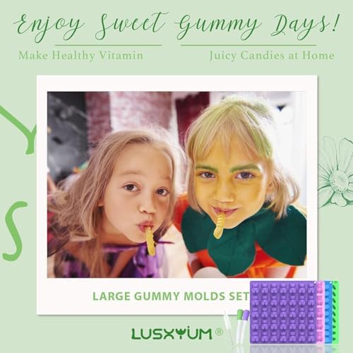 LUSHYUM 4PCS 5~14ML Gummy Bear & Worm Moulds Set, 100 Total Cavities - Image 6