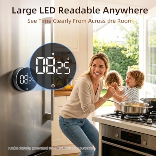 Digital Magnetic Kitchen Timer & Stopwatch - Image 3