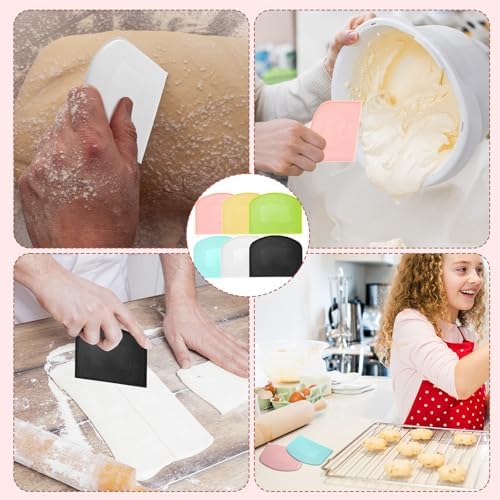 24 Pcs Plastic Dough Scraper Set Multipurpose Bench Cake Cutter Flexible - Image 4
