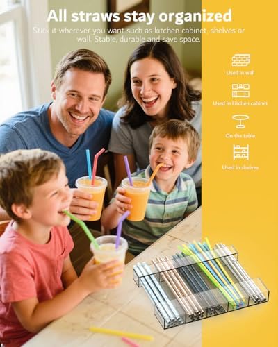 Magnetic Acrylic Straw Holder for Fridge - Image 6