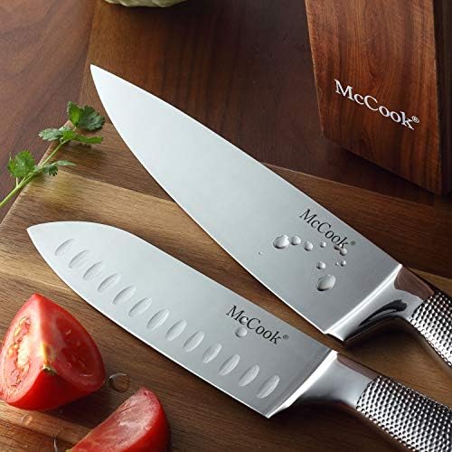 McCook Knife Set Sharp Kitchen Knife Block Set w Built-in Sharpener - Image 5